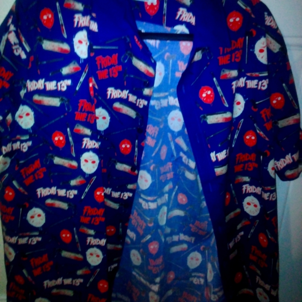 Friday the 13th Button Down 2XL NWT